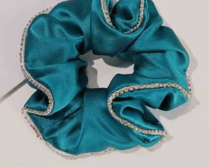 100% zijde oogverblindende haarscrunchie - 19 momme - diamantversiering