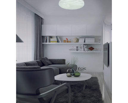 Smart Home LED -plafondlamp "Austin" met kristaleffect, veel functies, gemaakt van metaal en plastic, wit, met geïntegreerde LED's, verlichting voor woonkamers of kantoor