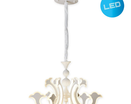 Led Crown "Ludwig" wit Ø 66 cm, met stevig geïnstalleerde LED's, metaal in wit