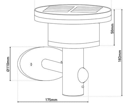LED Solar Buitenwandlamp "Nora", voor buiten, wandlamp - metaal en plastic in het zwart, met geïntegreerde LED