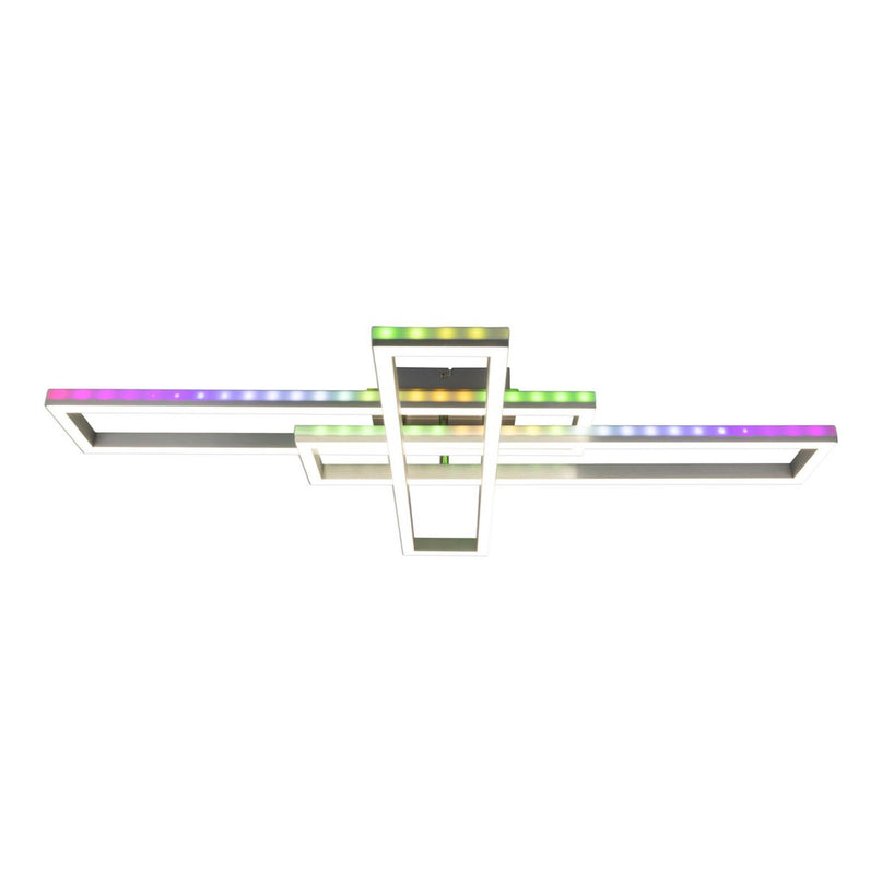 LED CCT-plafondlamp + RGB-backlight "Bantry" met veel functies, 95 cm lang, inclusief afstandsbediening