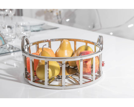 Ronde fruit gesneden in zilver 35x35x18cm