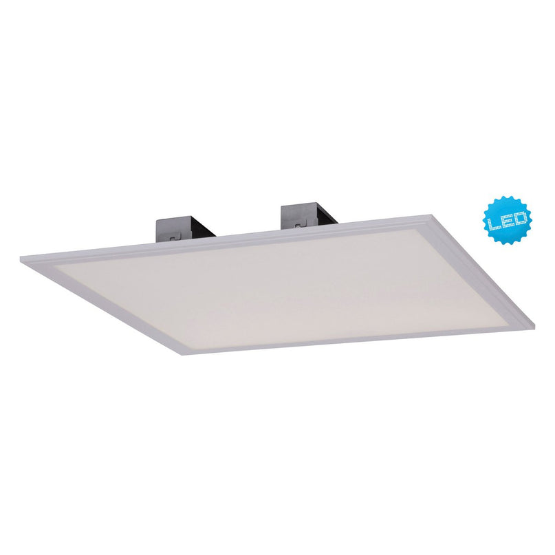 LED -assemblagepaneel "Sorriso", montagelamp gemaakt van metaal en plastic in wit met stevig ingebouwde LED's, 45x45 cm voor interieurs