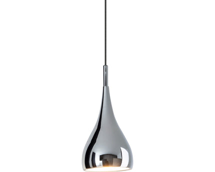 Hanger Lamp "Style", retro klassiek, hanglamp gemaakt van chroom-glanzend metaal met E27-aansluiting, paraplu Ø15 cm, ideaal voor eetkamer, woonkamer en keuken.