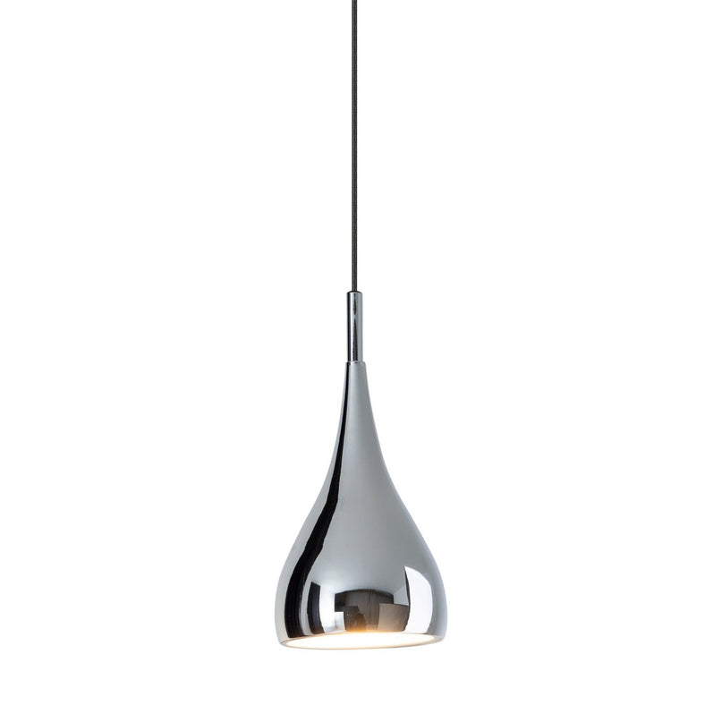 Hanger Lamp "Style", retro klassiek, hanglamp gemaakt van chroom-glanzend metaal met E27-aansluiting, paraplu Ø15 cm, ideaal voor eetkamer, woonkamer en keuken.