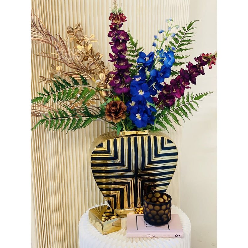 Prachtige gouden en zwarte kunstdecor geïnspireerde pot