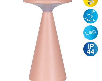 Zonne -batterijlamp "Palu" voor buiten en binnen, gemaakt van plastic in roze, 20 cm hoog