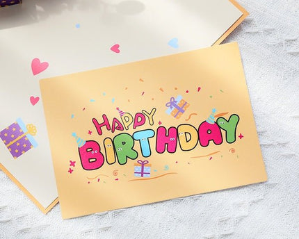 3D -kaart - Happy Birthday Letters Card