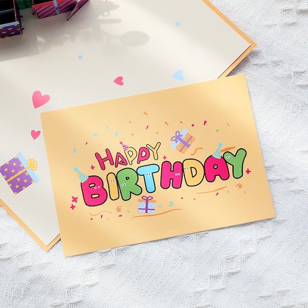3D -kaart - Happy Birthday Letters Card