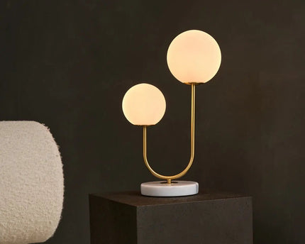 Giorgia Elegant Marble Lamp - Elegante tafellamp met matglazen lampen