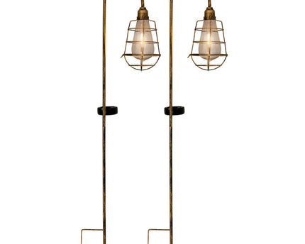 2 Set LED Decoratief Solar Earth Spit "Gitti" H: 76,5 cm, voor buiten, gemalen spiesjes gemaakt van metaal en plastic, in oude maaltijd, met geïntegreerde LED