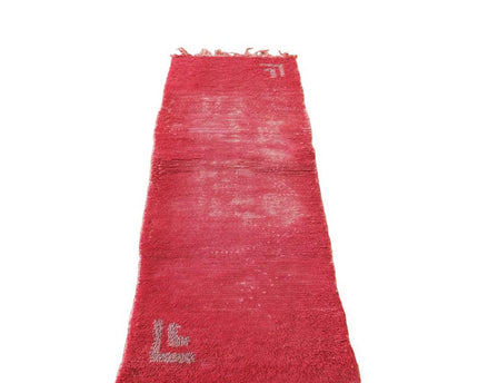 Berberwollen vloerkleed Boujaad vintage 75 x 191 cm
