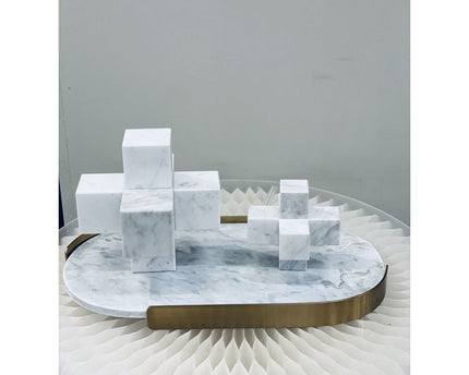 Licht luxe modern eenvoudig marmeren kruis wit Groot 15cm*15cm*15cm