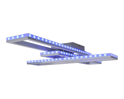 LED CCT-plafondlamp + RGB-backlight "Bantry" met veel functies, 95 cm lang, inclusief afstandsbediening