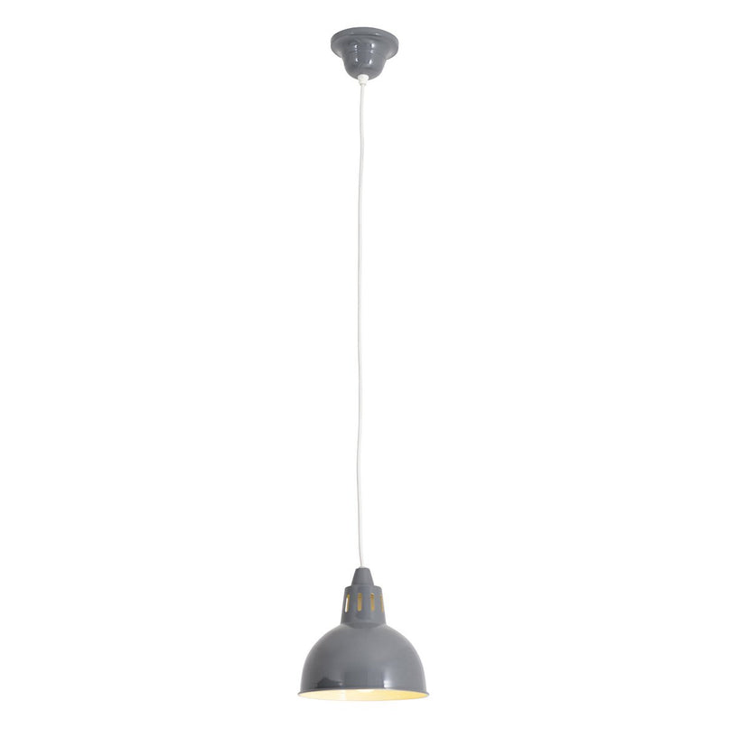 Metalen hanglamp "Desira", retro -klassieker, gemaakt van metaal in grijs, E27