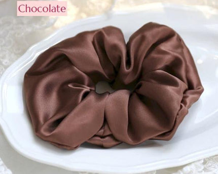 Luxe 100% zijden haarscrunchie - 6 cm breed