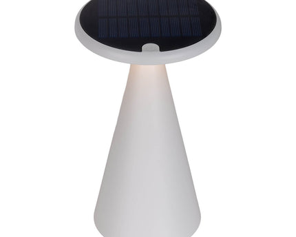 Zonne -batterijtafellamp "Palu" voor buiten en binnen, gemaakt van plastic in wit, 20 cm hoog