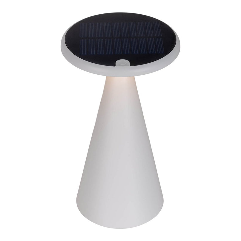 Zonne -batterijtafellamp "Palu" voor buiten en binnen, gemaakt van plastic in wit, 20 cm hoog