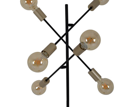 Staande lamp "Modo" gemaakt van zwart in zwart, versies in goud, E27 -aansluiting, vloerlamp voor woonkamer, eetkamer, keuken, gang, gang of kantoor, 150 x 49 cm
