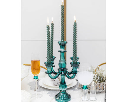 5-LICHTSE TURQUOISE KANDELAAR H35CM