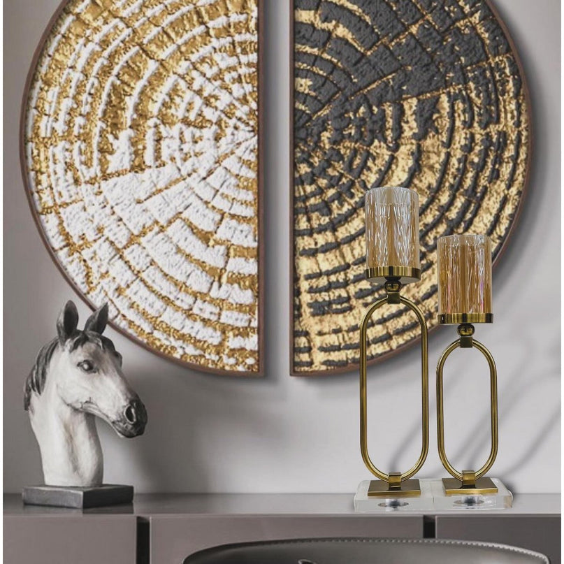 CANDLESTICK | GLASS | GOLD ZH02 Small size: 12*8.5*40