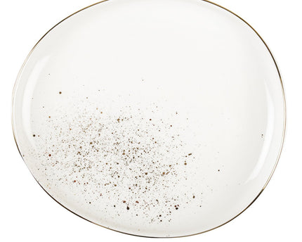 Witte ovale dessertplaat of flits of
