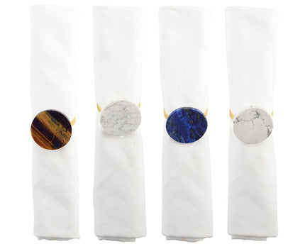 Set van 4 rondes van veelkleurige stenen handdoeken