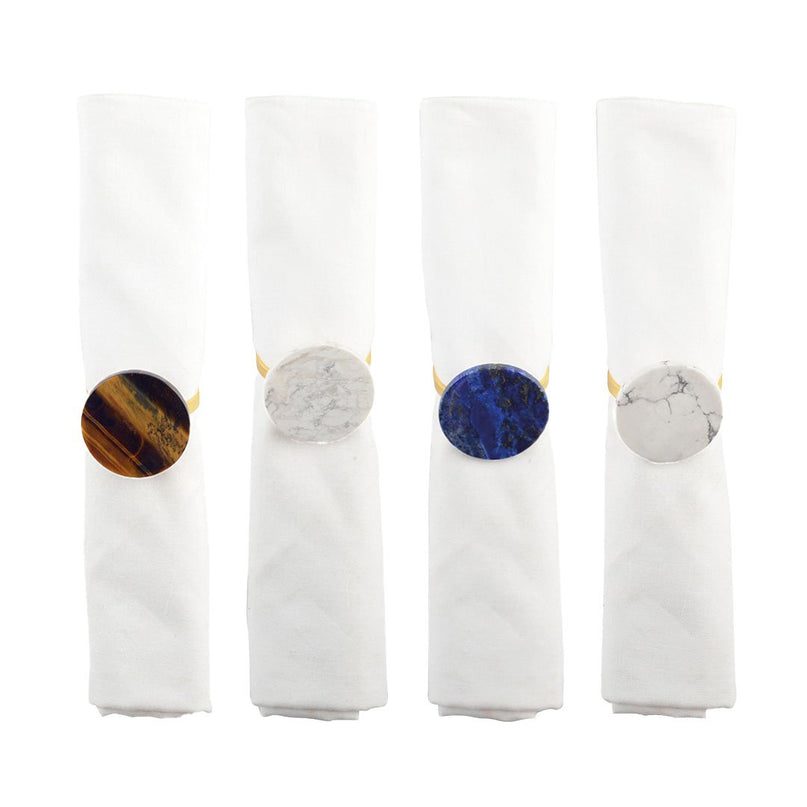 Set van 4 rondes van veelkleurige stenen handdoeken