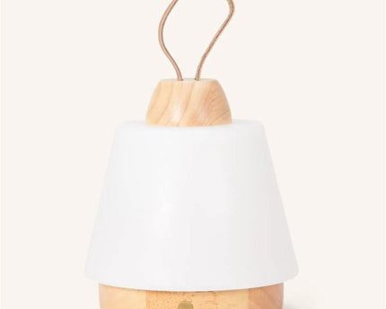 Liv lichtbruine oplaadbare lamp – lederen band, dimbaar, draadloos