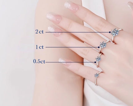 Timeless 6 Claws Solitaire Rings - Moissanite Stone