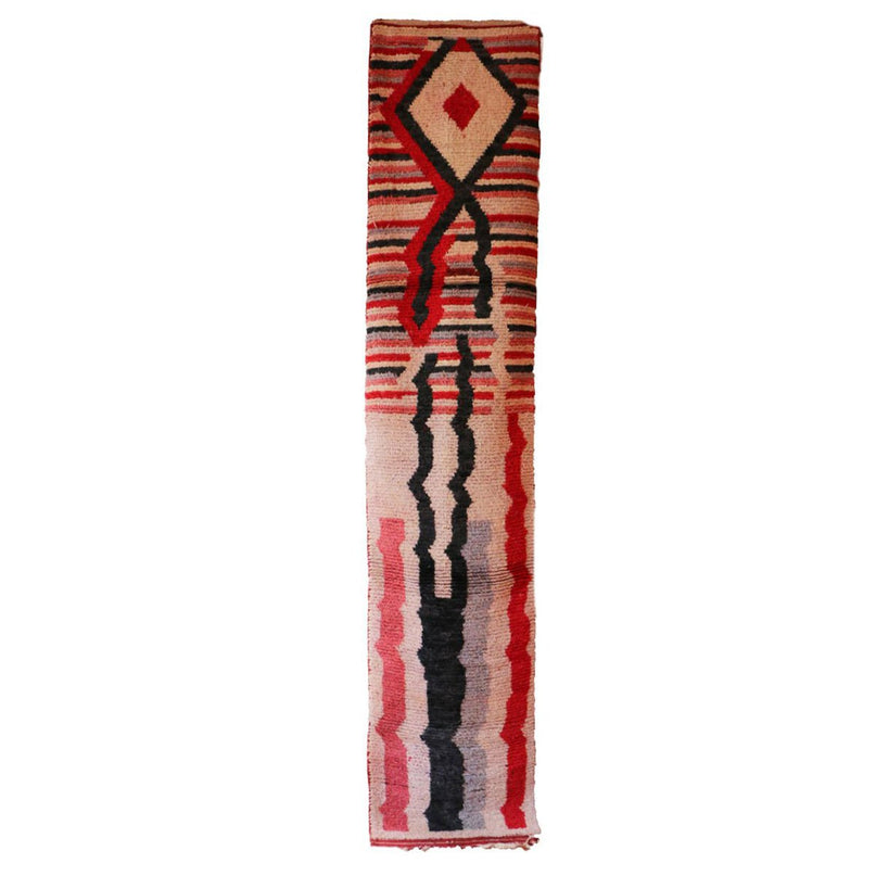 Zuiver wollen Marokkaans Berber halkleed 71 x 353 cm