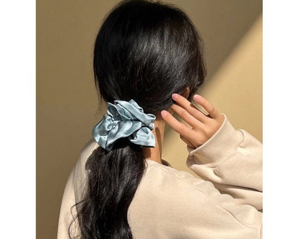 Chique 100% zijden rokontwerp haarscrunchie-dubbellaags-19 mm