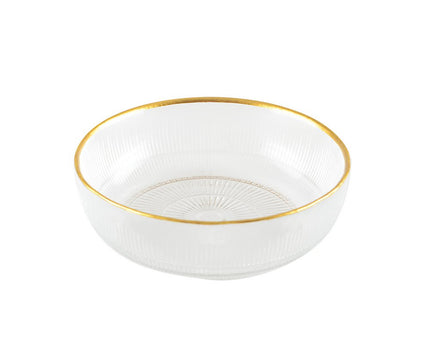 Glazen kom gouden randen 10x10x5cm
