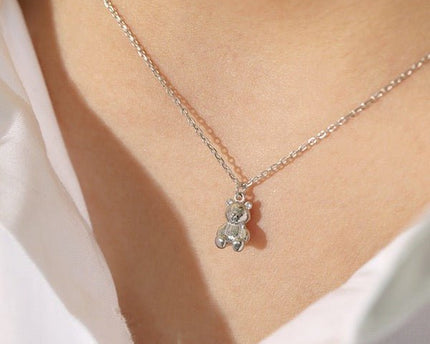 Teddybeer sieradenset met oorbellen en ketting