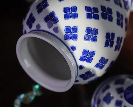 M-SIZE bloemenvaas van blauw en wit porselein (voor keuken thuis)