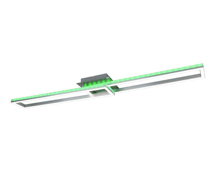 LED CCT-plafondlamp + RGB-backlight "Bantry" met veel functies, 115 cm lang, inclusief afstandsbediening