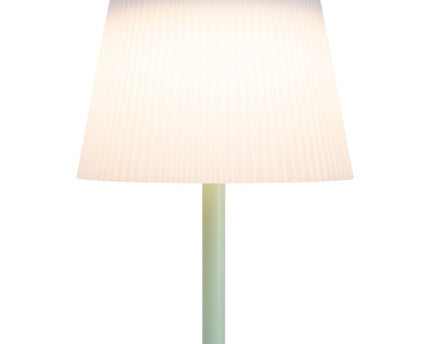 Zonne -batterijlamp "EMMI" 38 cm hoog, paraplu Ø 13 cm, metaal in mint en wit plastic, voor de buitenruimte, dimable CCT.