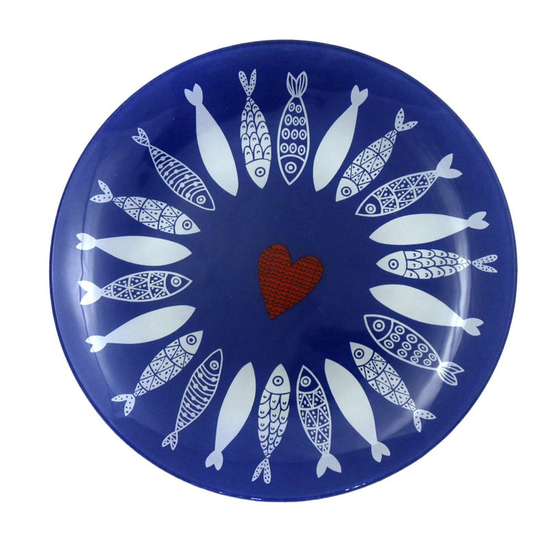 Donkerblauwe visplaat 20x20x1.3 cm - veel 6