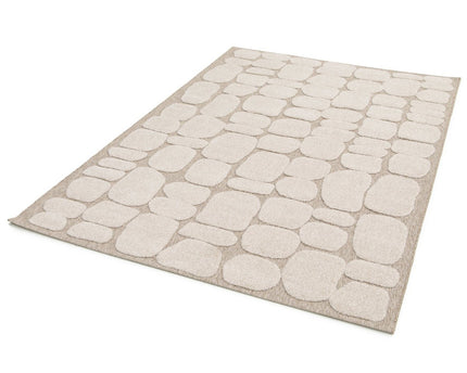 Tapis en reliëfstijl japandi GALET