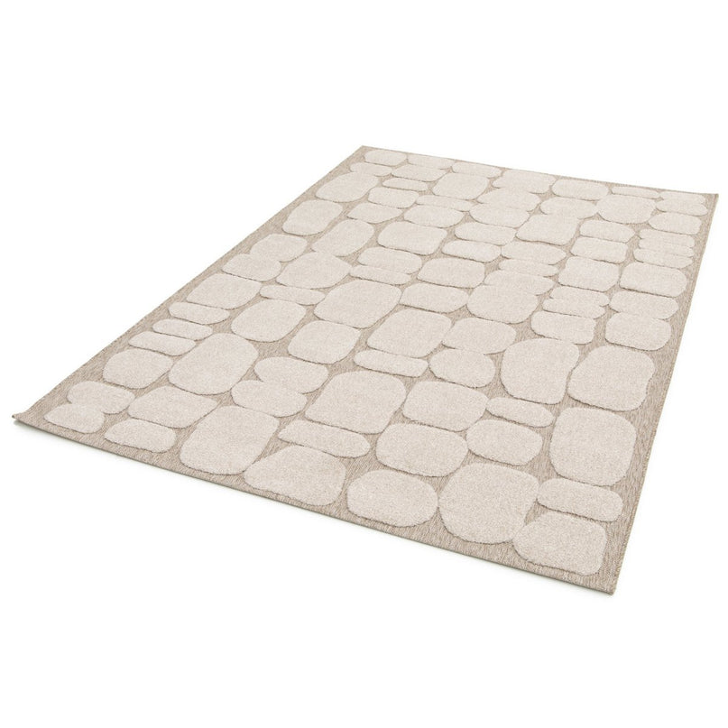 Tapis en reliëfstijl japandi GALET