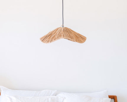Boho lampenkap – grote raffia plafondlamp – natuurlijke hanglamp – handgemaakte plafondlamp gemaakt van raffia TAMPAH (Ø 53 cm)