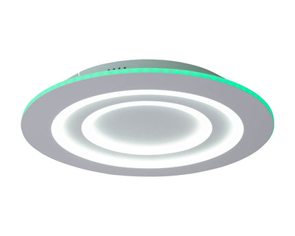 LED-plafondlicht "mirel" Ø 50 cm, 6 cm hoog, metaal en plastic in wit, geïntegreerde LED's, 2400 lm, dimmable, CCT-functie 3000-6500 K, RGB kleurverandering