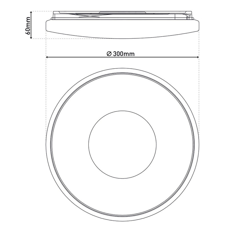 LED -plafondlicht "" Picton "Ø 31 cm gemaakt van metaal en plastic, warm wit licht met kristaleffect, met stevig ingebouwde LED's verlichting voor woonkamers of kantoor