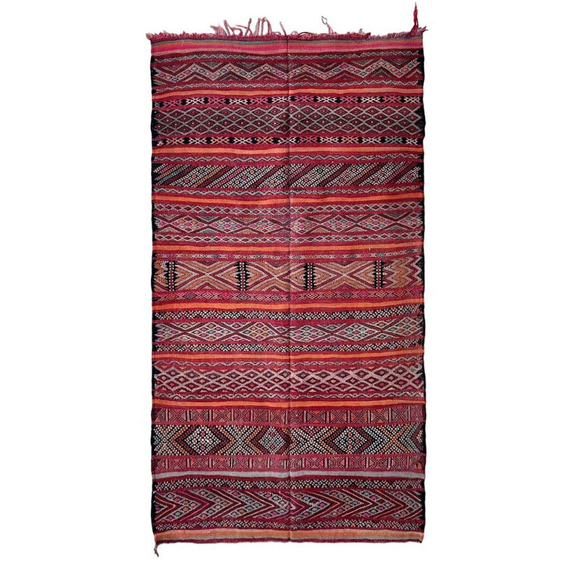 Zuiver wollen Marokkaans Kelim Berber tapijt 150 x 285 cm