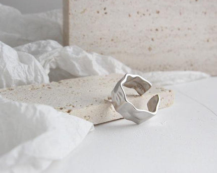 Wave n Sand getextureerde gedurfde ring