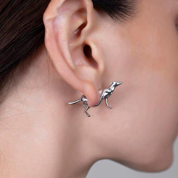 Puppy n Cat Design dubbelzijdige oorbel, één stuk