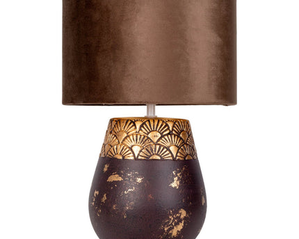 Keramische tafellamp "Bronco", tafellamp, keramiek, beige/grijs, met E14 -aansluiting, voor eetkamer, woonkamer, gang of kantoor, 39 cm hoog