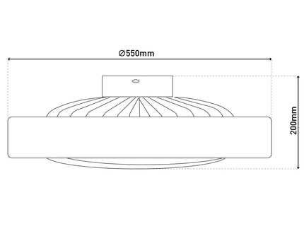LED -plafondlicht "Viento" met ventilator, gemaakt van metaal en plastic, met geïntegreerde LED's, verlichting voor woonkamers of kantoor