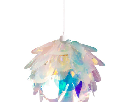 Hanger lamp "fora" gemaakt van metaal en iriserend plastic, e27 socket, verlichting voor woonkamer, eetkamer en kantoor, Ø40 cm