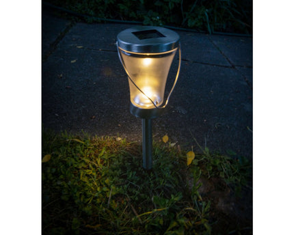 8 Set LED-decoratie Solar Light, voor buiten, gemaakt van metaal en plastic in stalen blanke, geïntegreerde LED